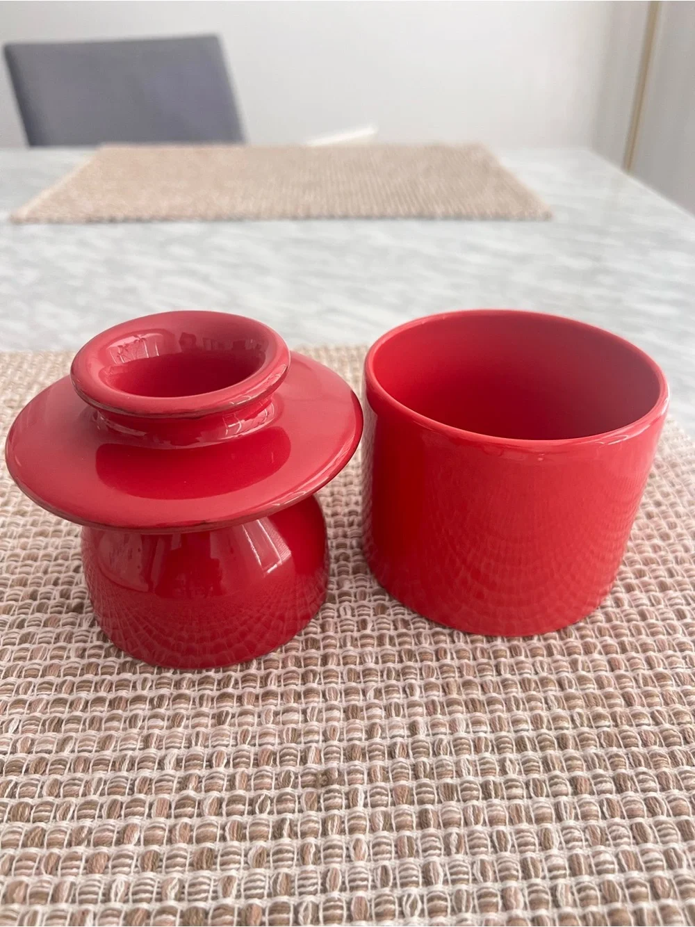 Butter Bell Red Glossy Ceramic